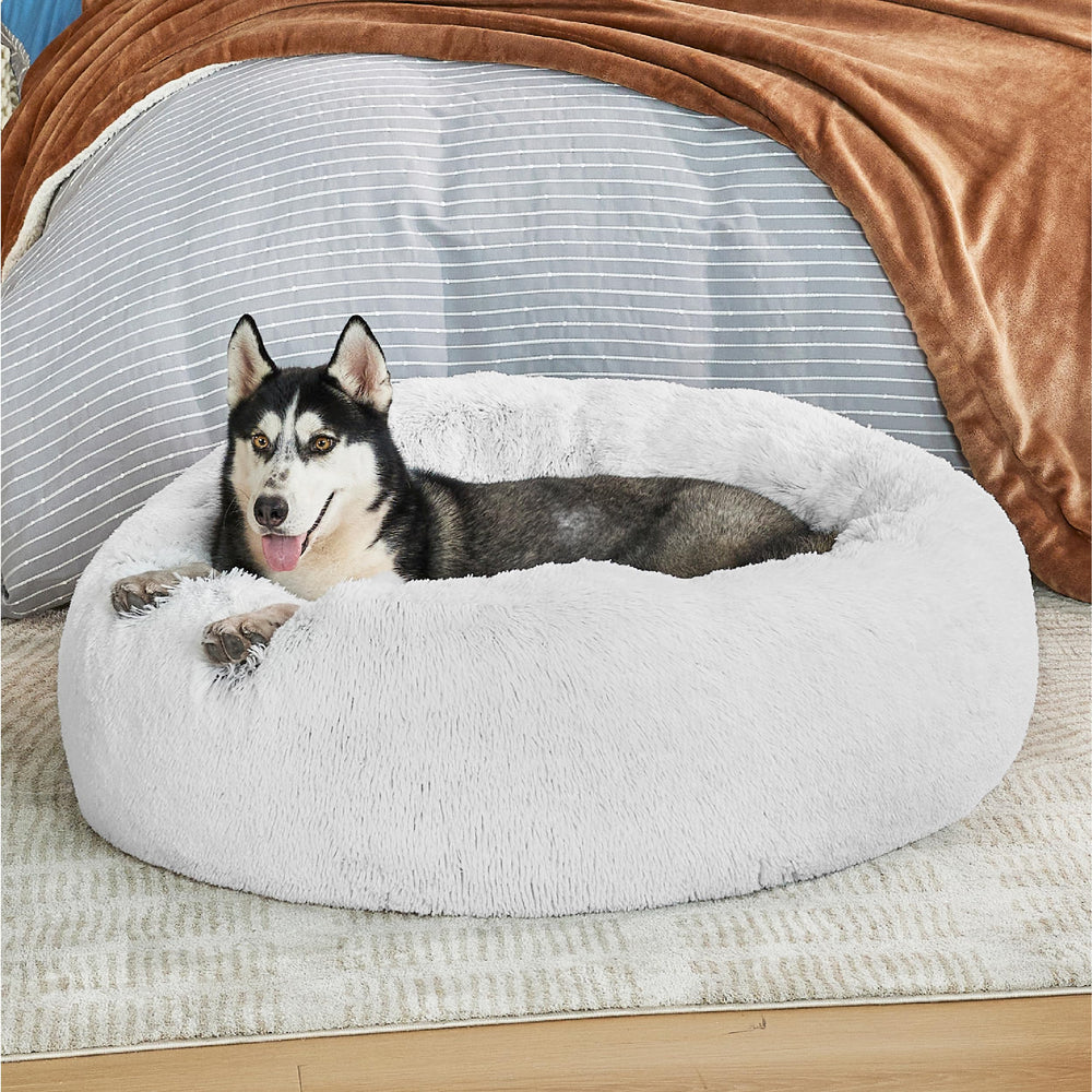 Bedsure Calming Dog Bed removable cover close-up signals easy machine washing.