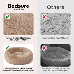 Bedsure calming donut bed plush fur closeup highlights ultra-soft comfort