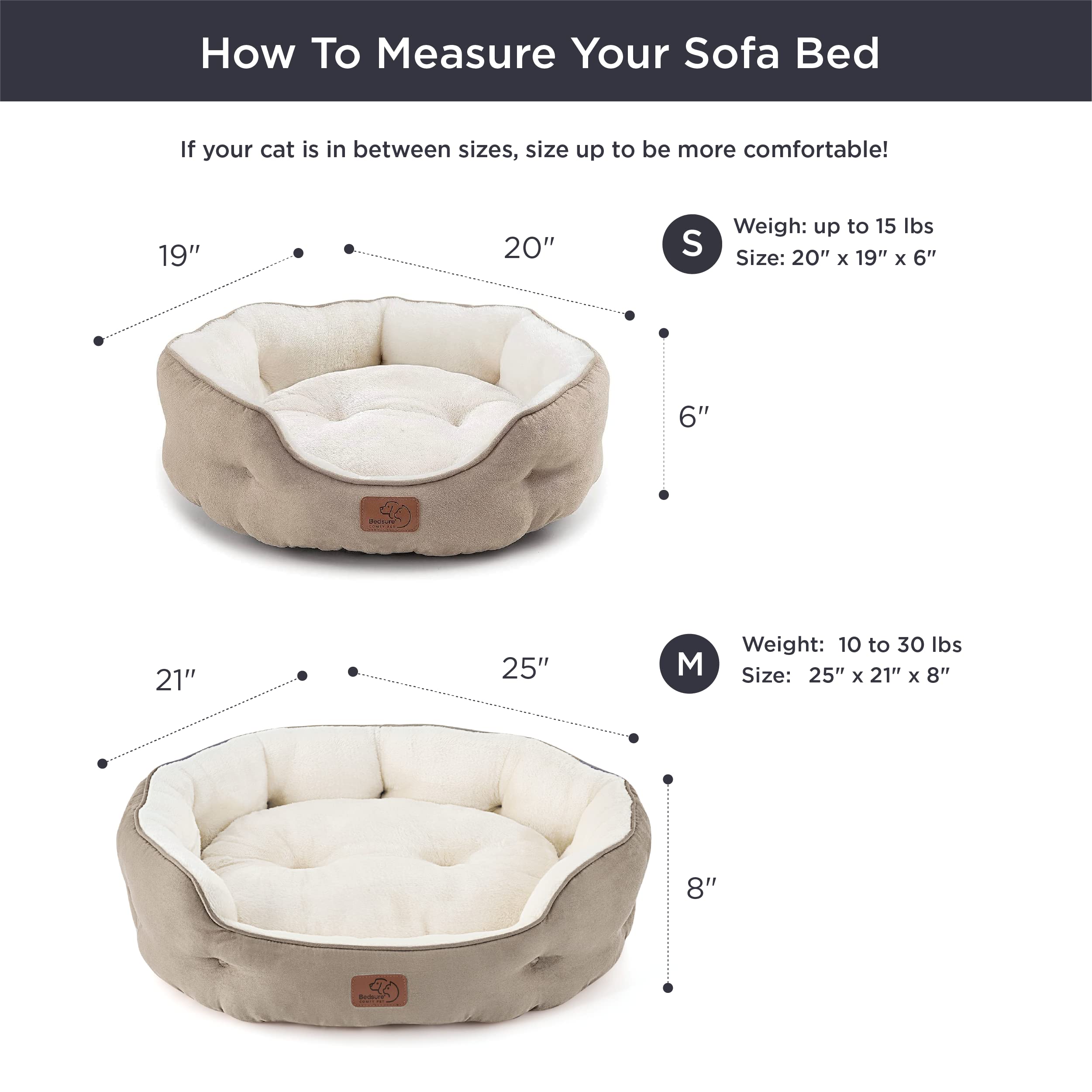 Bedsure camel dog bed machine washable for easy care