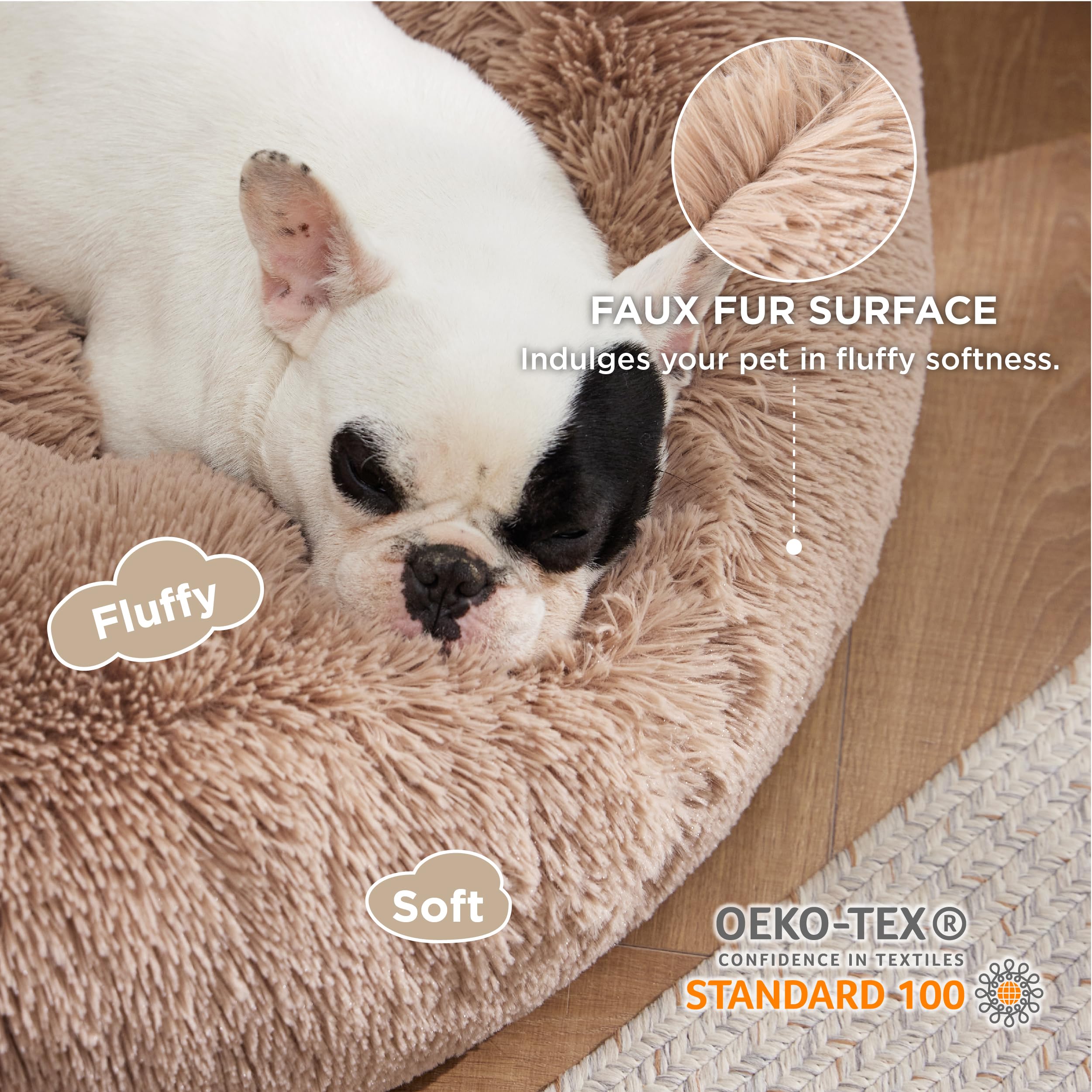 Bedsure camel 33in bed ready for nap-time routines and cozy lounging.