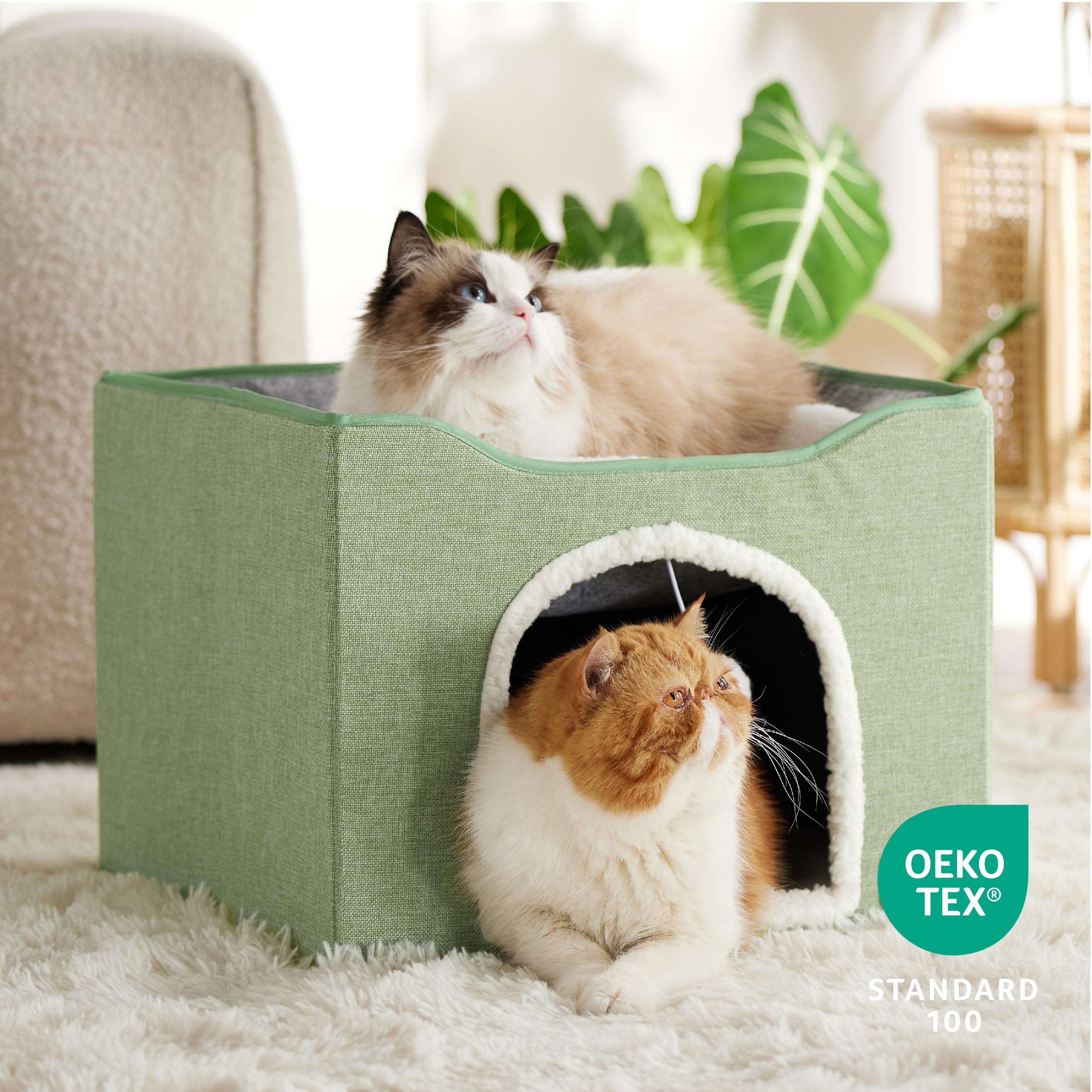 Bedsure cat bed cave folded for easy storage