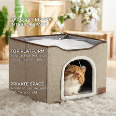 Bedsure cat bed with fluffy ball hanging for interactive play