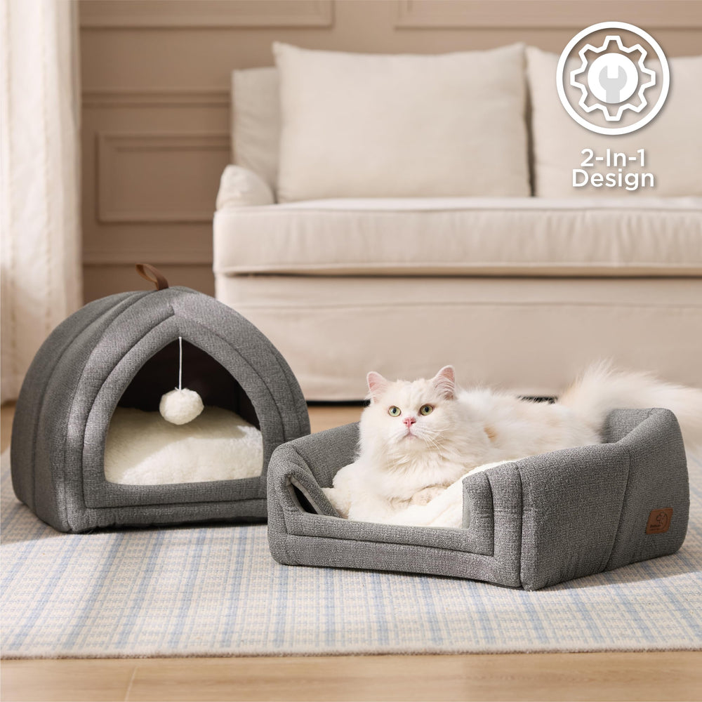 Bedsure cat bed foldable design for portable setup in small spaces.