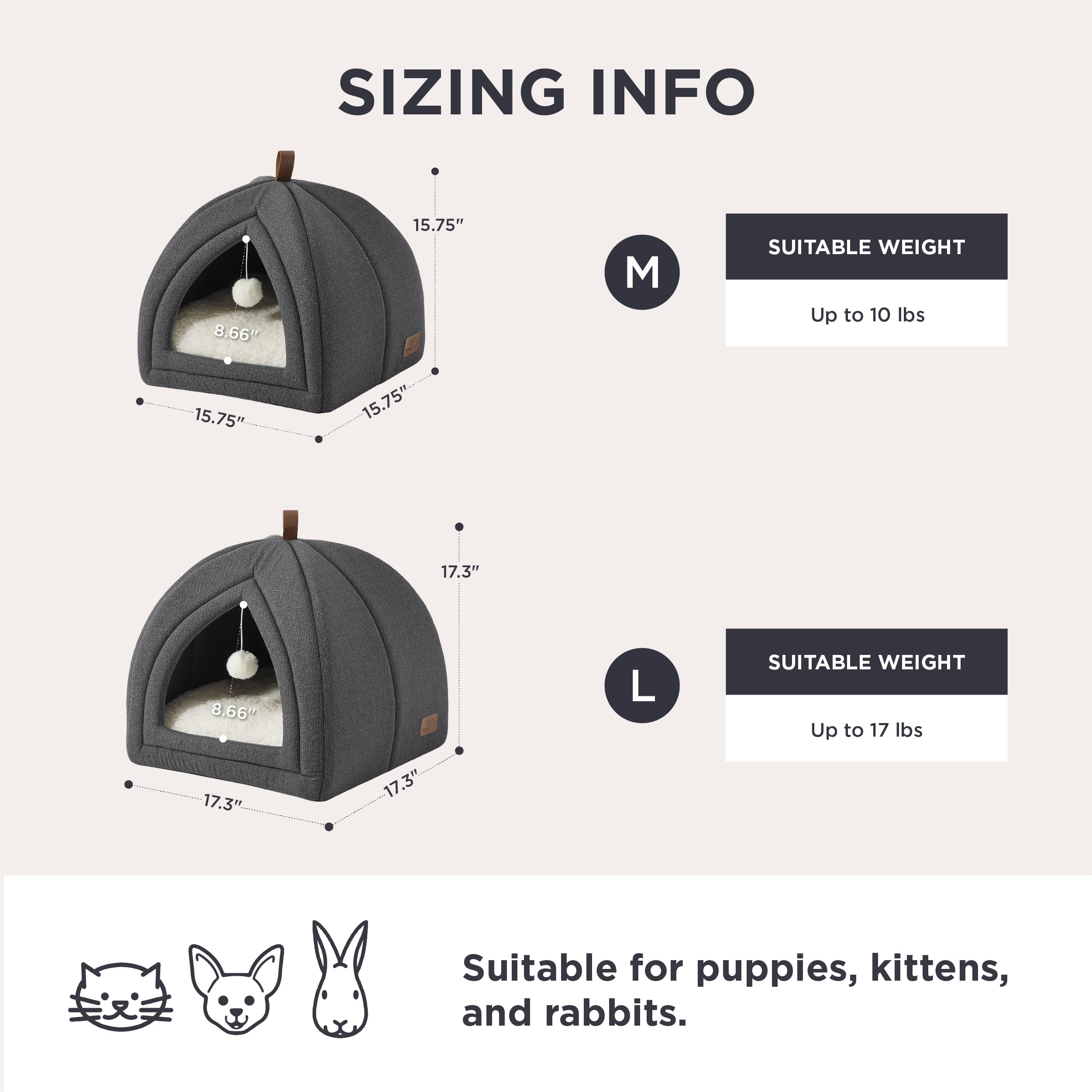 Bedsure foldable kitten hideaway portable comfort for travel or rooms
