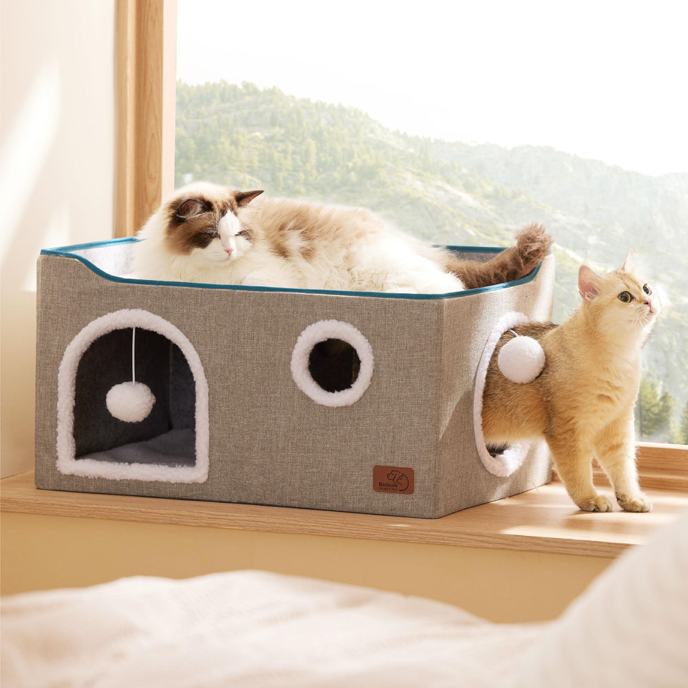 Bedsure cat bed removable cushions machine-washable for quick cleaning.