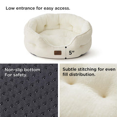 Bedsure cat round bed with plush cushion for lounging.