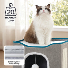 Bedsure scratching board integrated into cat bed for claw care