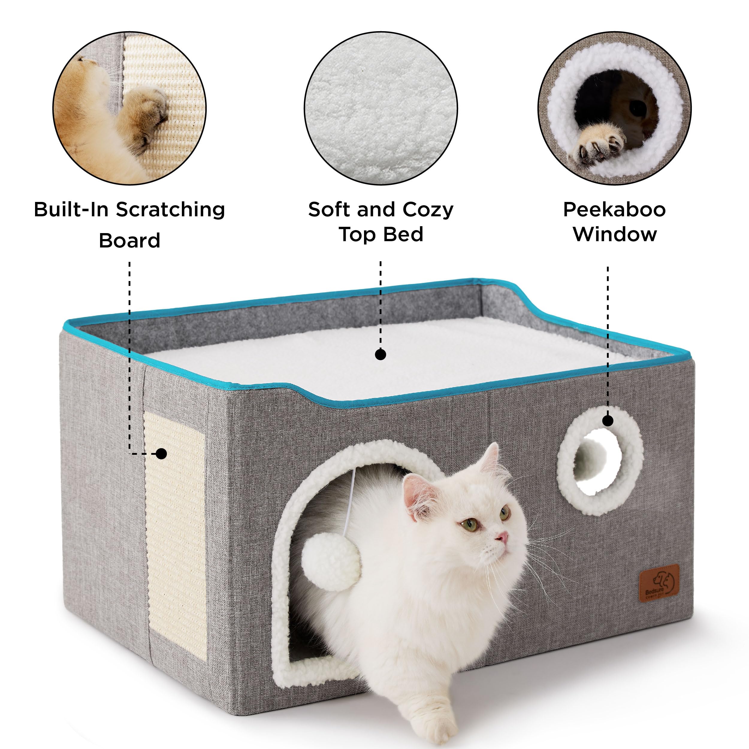 Bedsure cat bed open top platform ideal for afternoon naps.