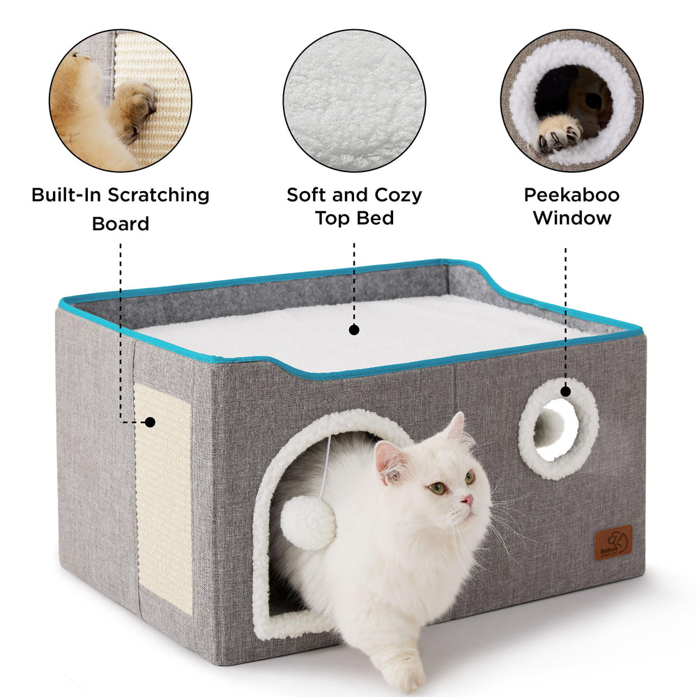 Bedsure cat bed open top platform ideal for afternoon naps.