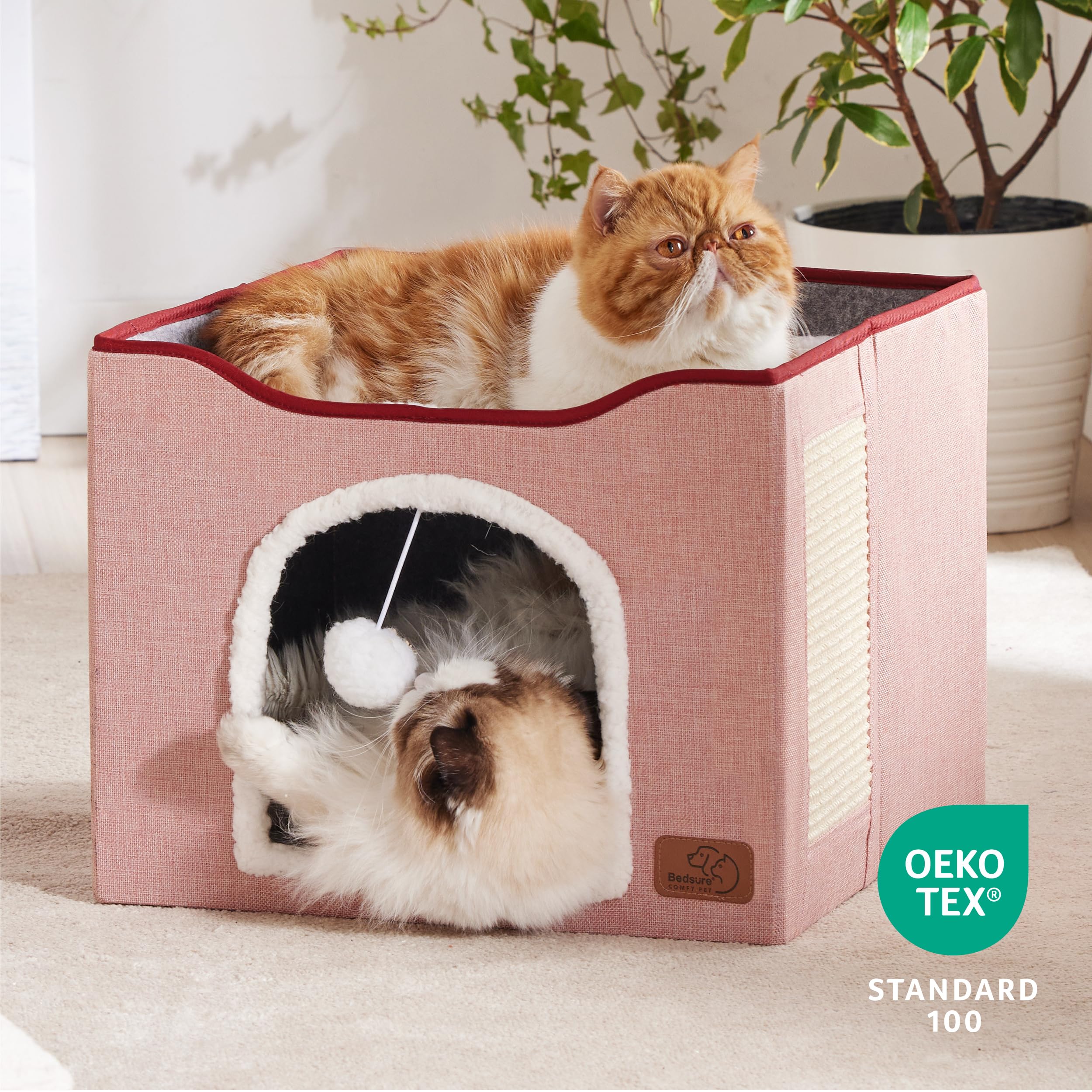 Bedsure cat beds folded-flat assembly illustrates easy storage