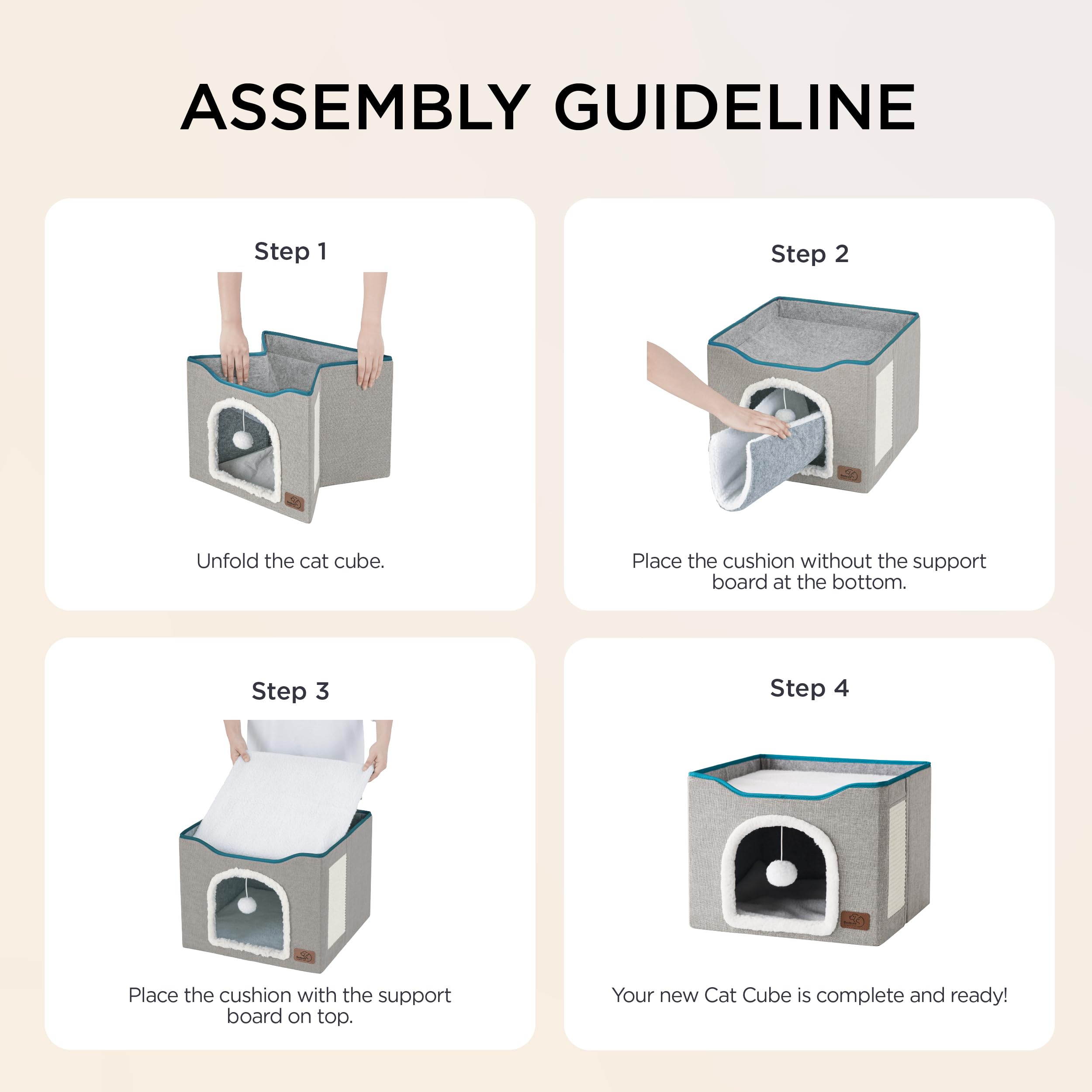 Bedsure cat beds MDF construction durable frame ensures sturdy support for curious cats.