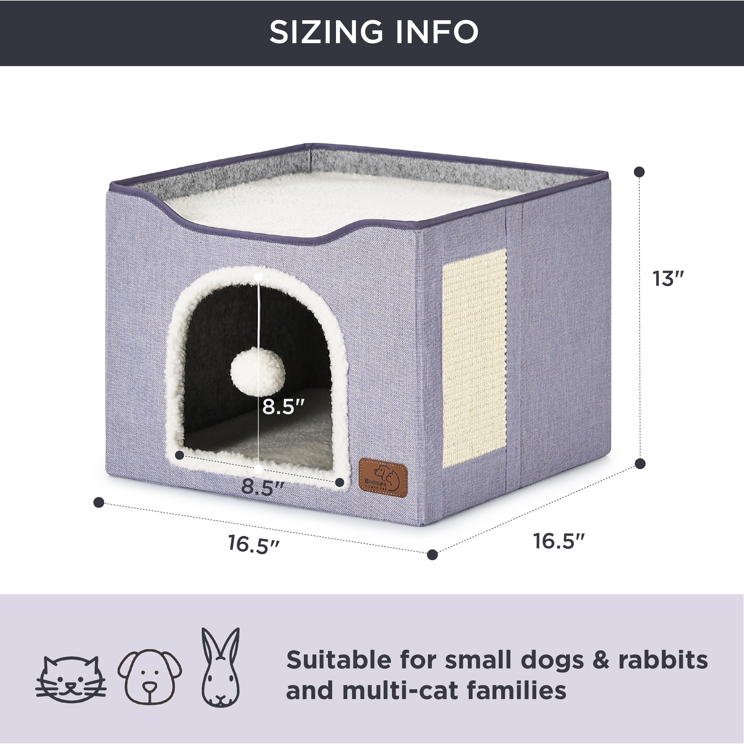 Bedsure cat beds plush cushion removable cover highlights easy cleaning and seasonal comfort.
