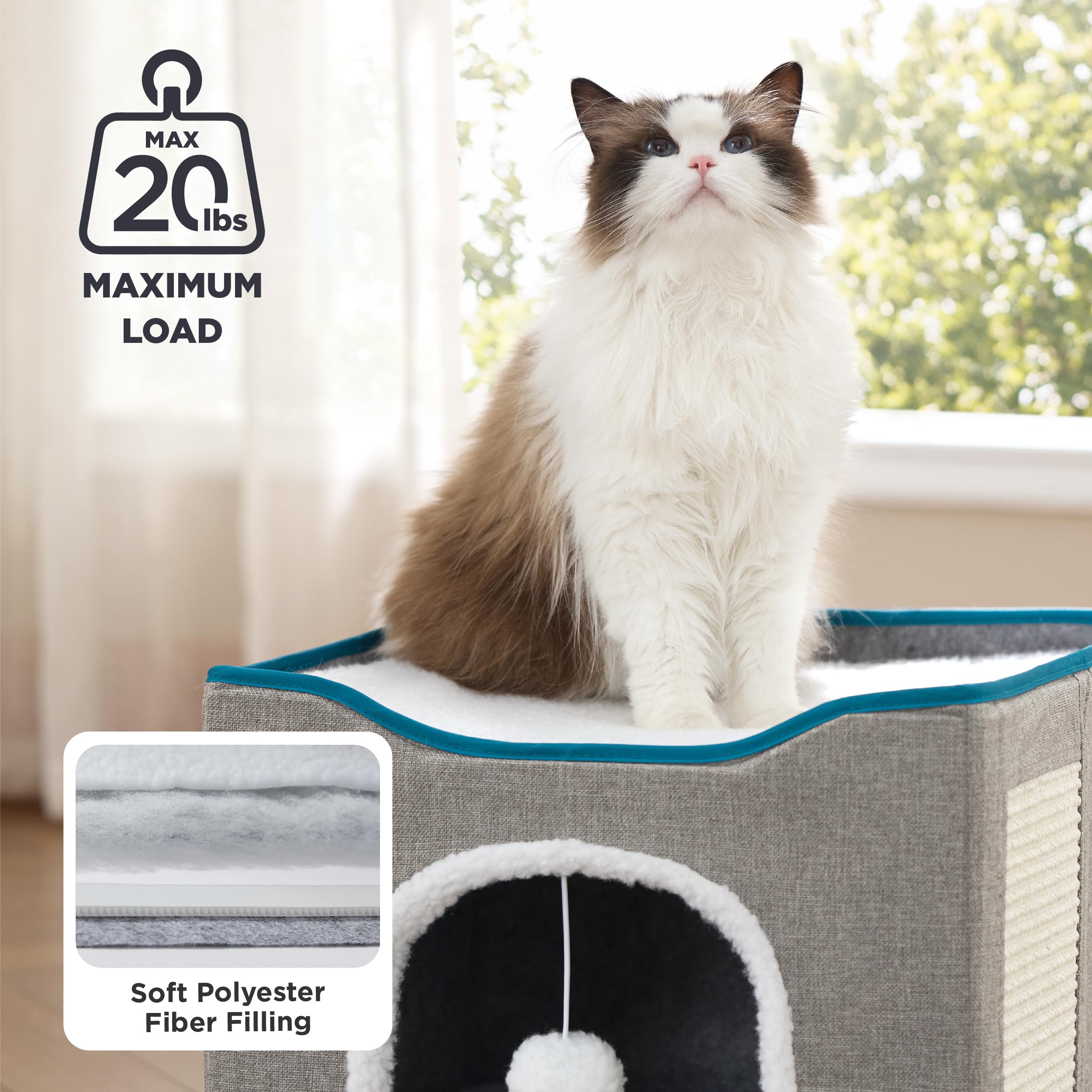 Bedsure cat beds sisal scratching board closeup promotes playful scratching and engagement.