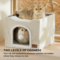 Bedsure cat beds ivory sisal scratching board encourages safe scratching and play.