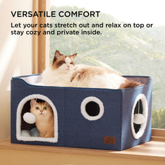 Bedsure cat cube house dual-entrances invites exploration and resting