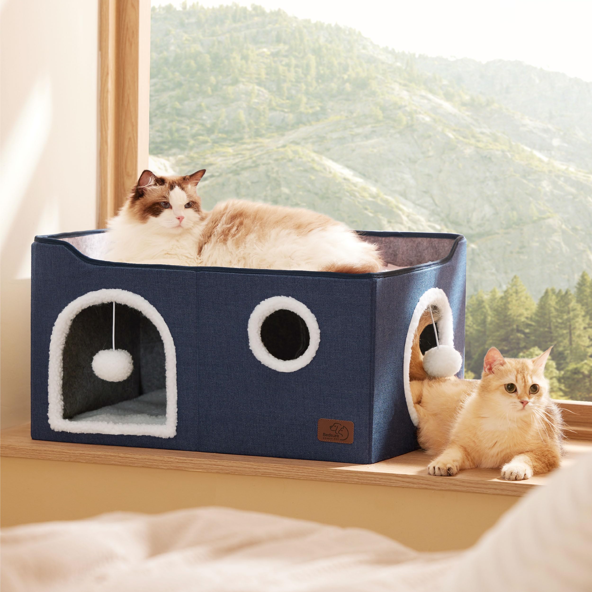 Bedsure cat cube house foldable-design easy storage and transport