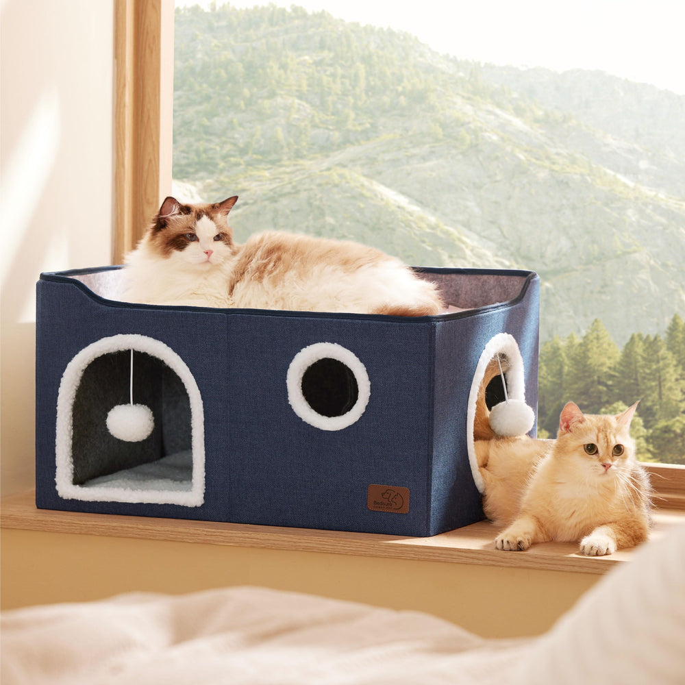 Bedsure cat cube house foldable-design easy storage and transport