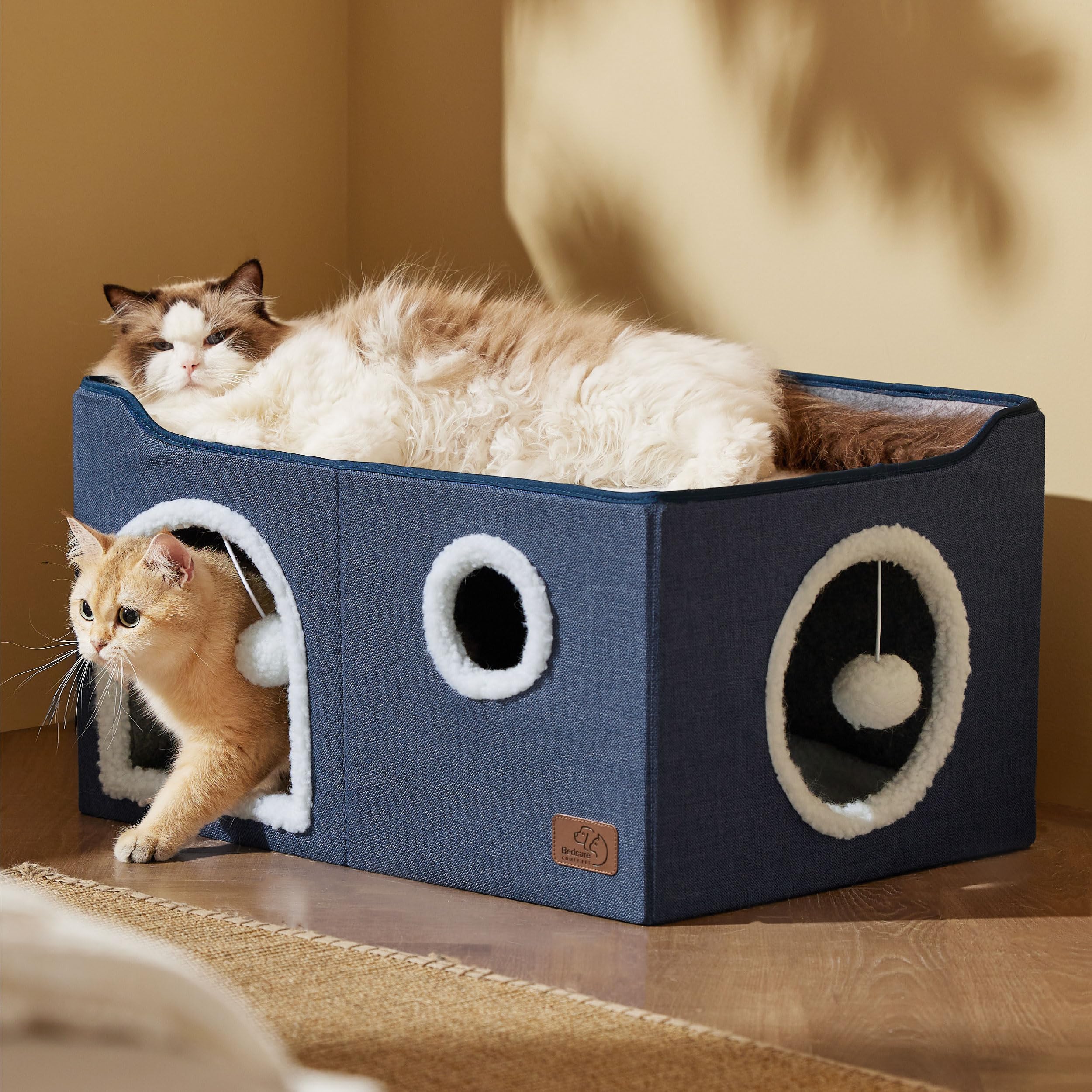 Bedsure cat cube house removable-cushions with washable covers