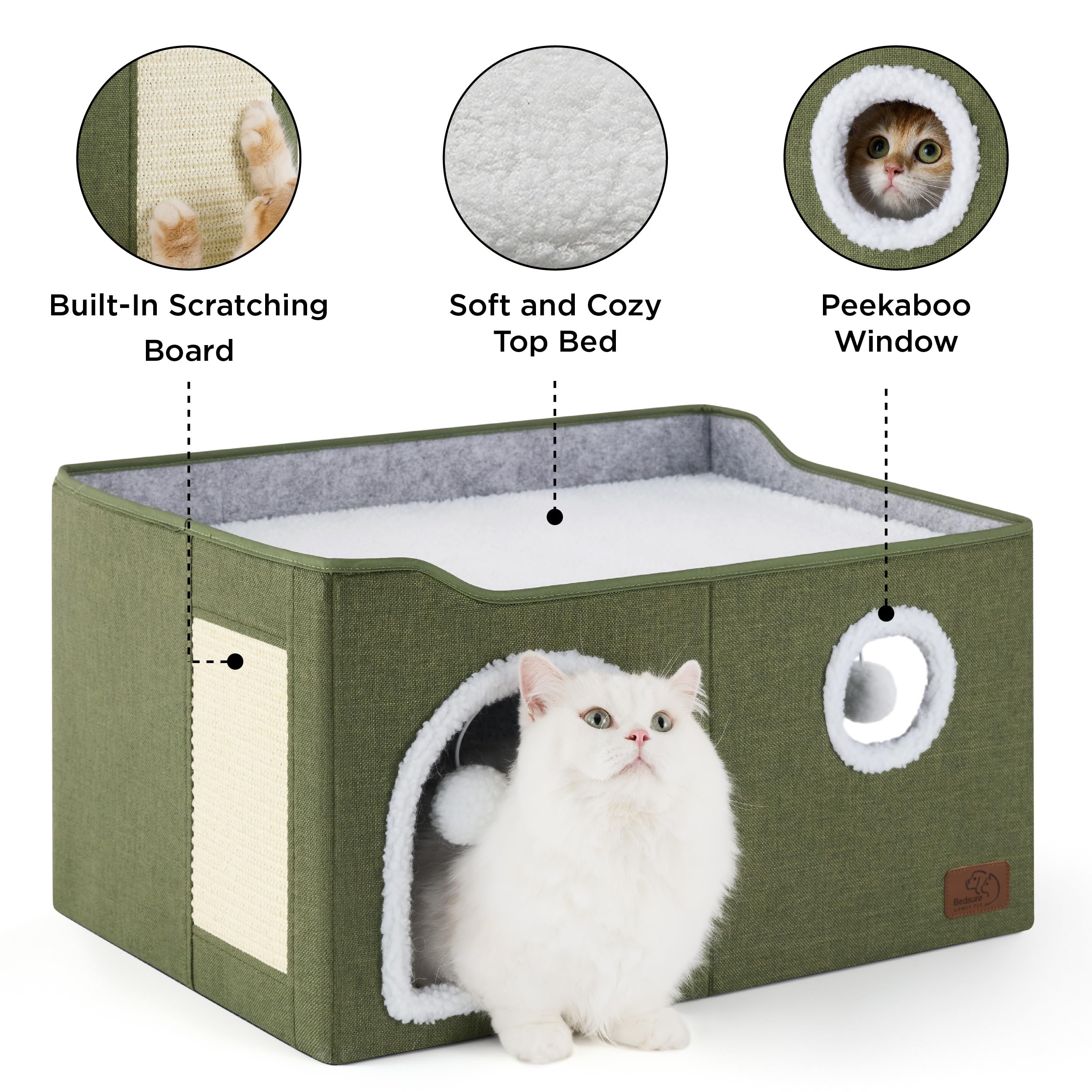 Bedsure cat tunnel with dual entrances for exploration.