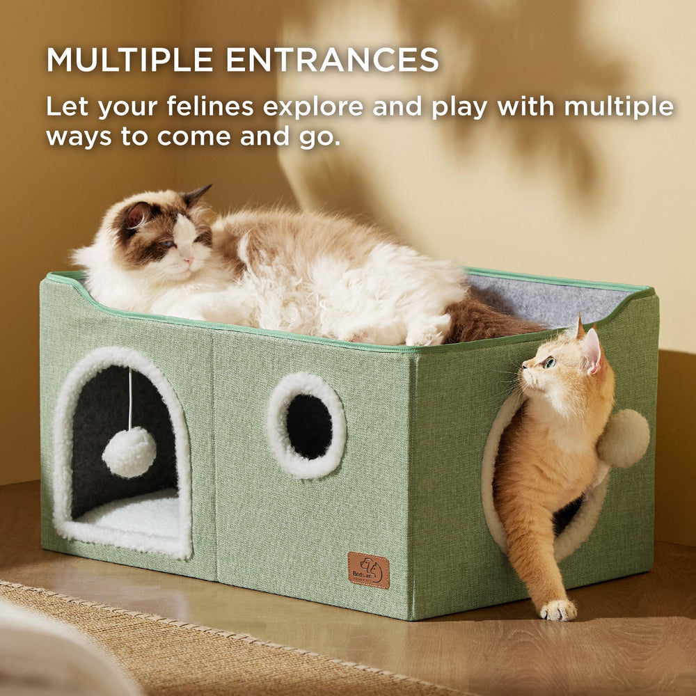 Bedsure cat house dual entrances tunnel inviting exploration and play