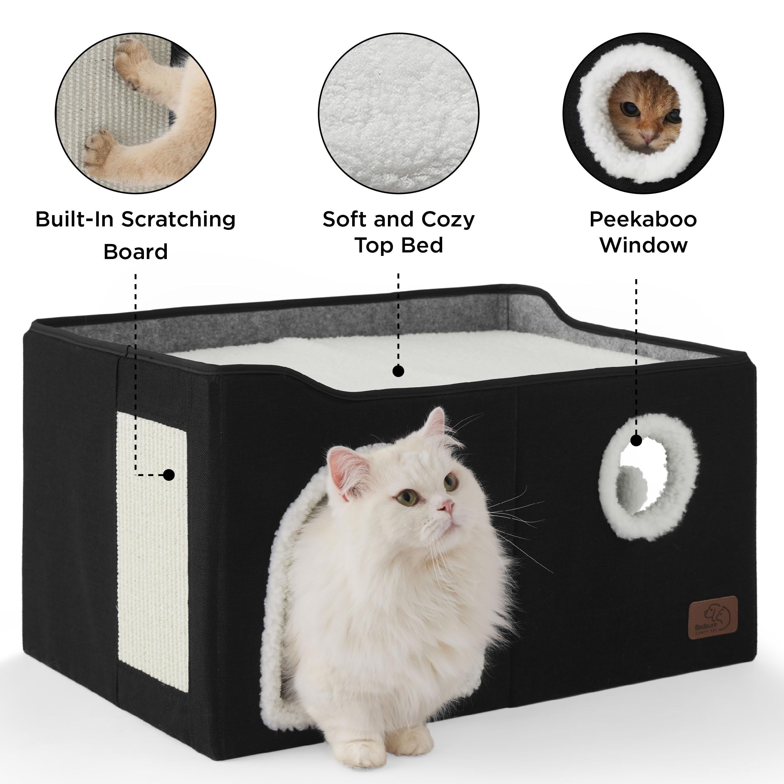 Bedsure foldable cat house design for easy storage and travel
