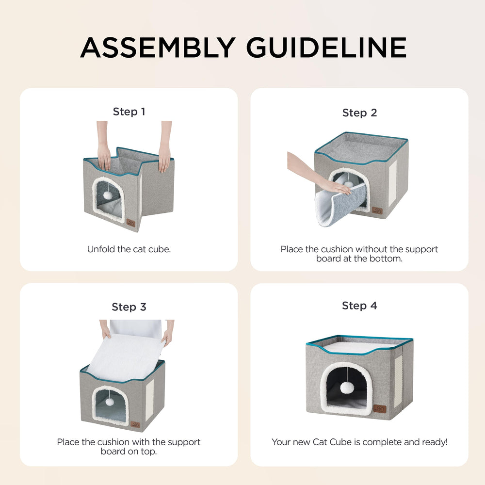 Bedsure cat house top platform open space supports lounging and observation.