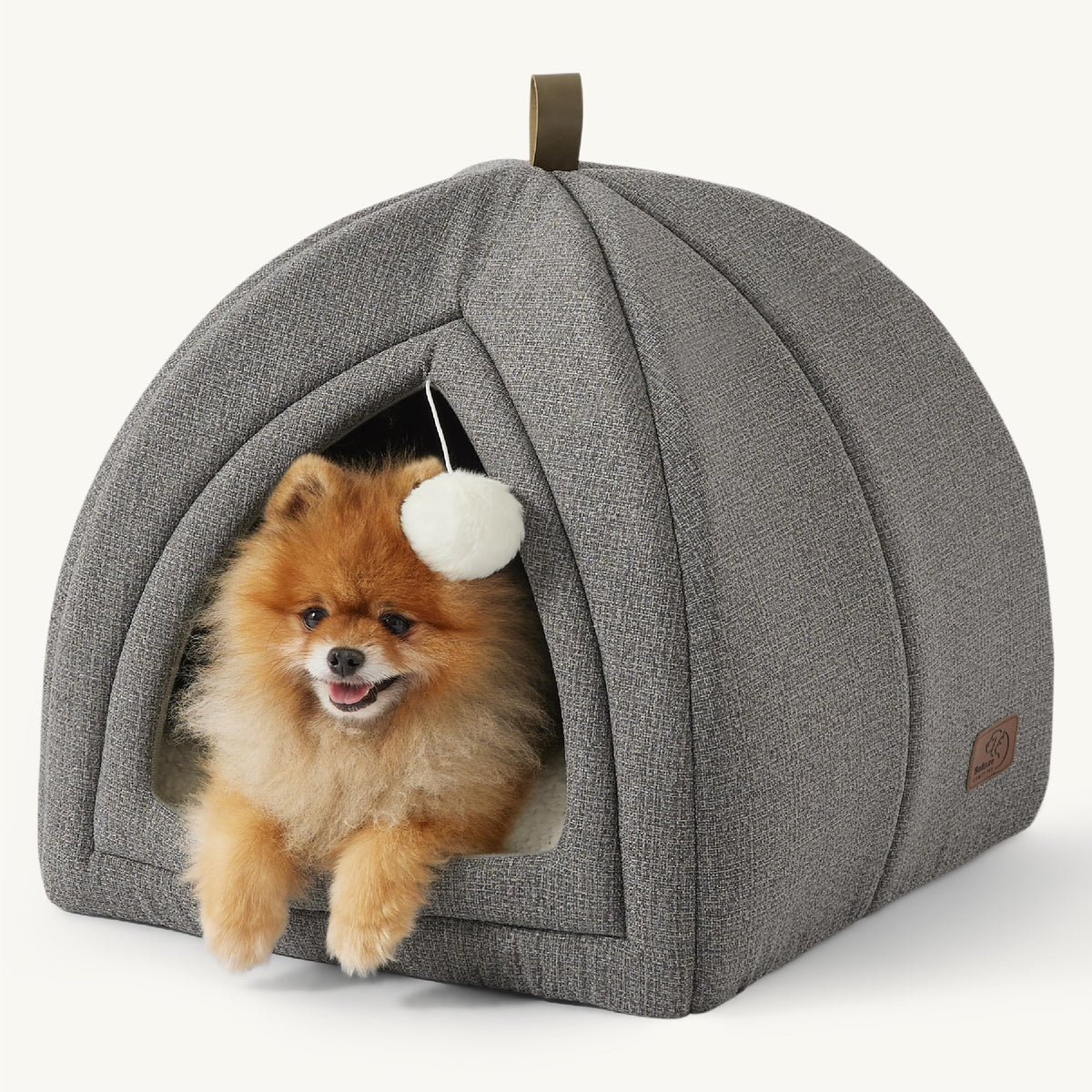 Bedsure cat tent with cozy cushion in grey for warm naps.