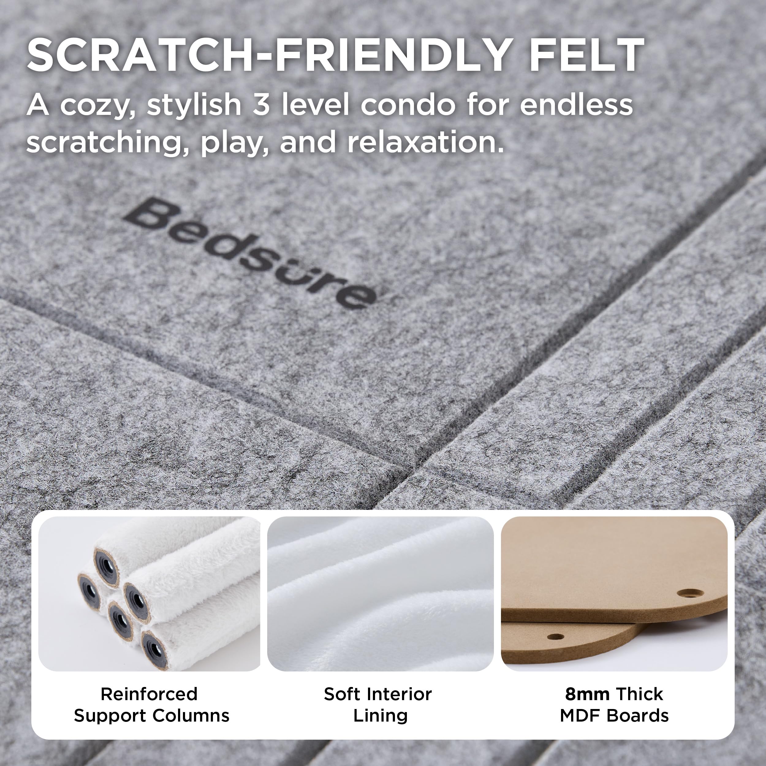 Bedsure cat tree multi-cat activity levels for engaging play.