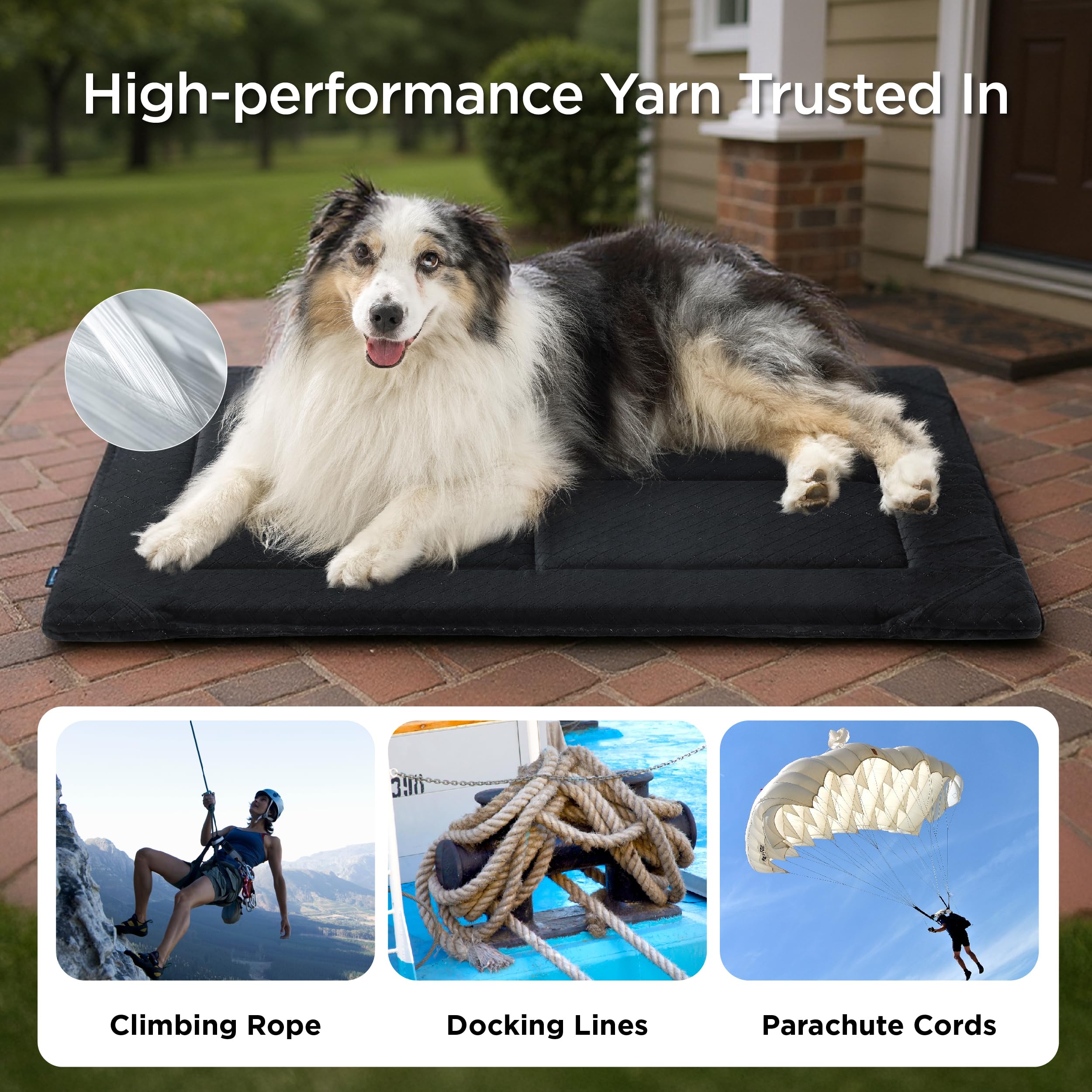 Bedsure chew-proof dog bed durability illustration demonstrates strong internal construction.