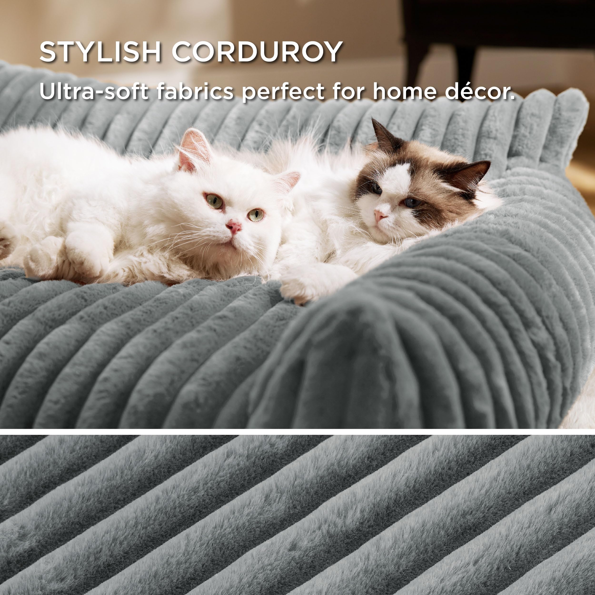 Bedsure cute cat couch anti-slip bottom ensures safe resting on slick floors