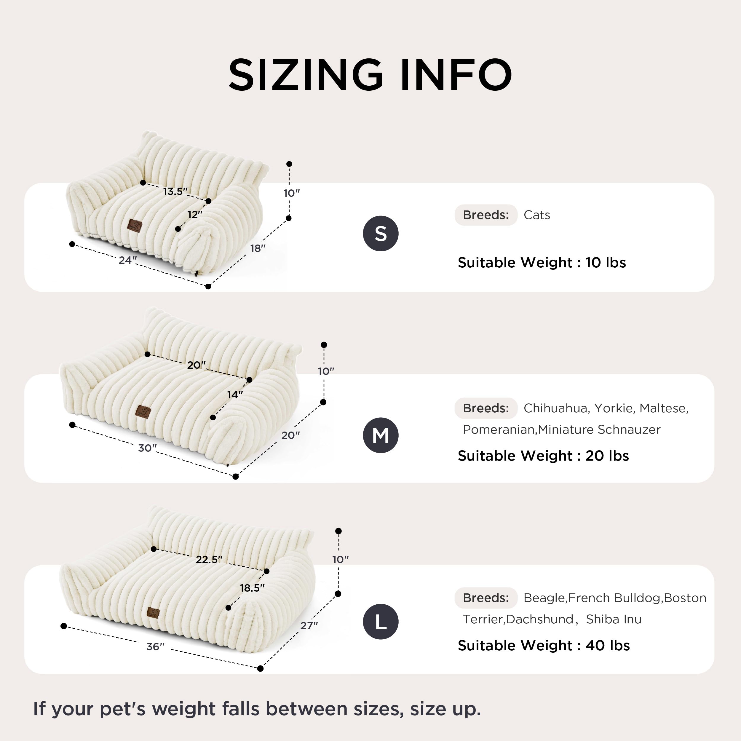 Bedsure Cute Cat Couch cream non-slip bottom keeps pets secure during play.