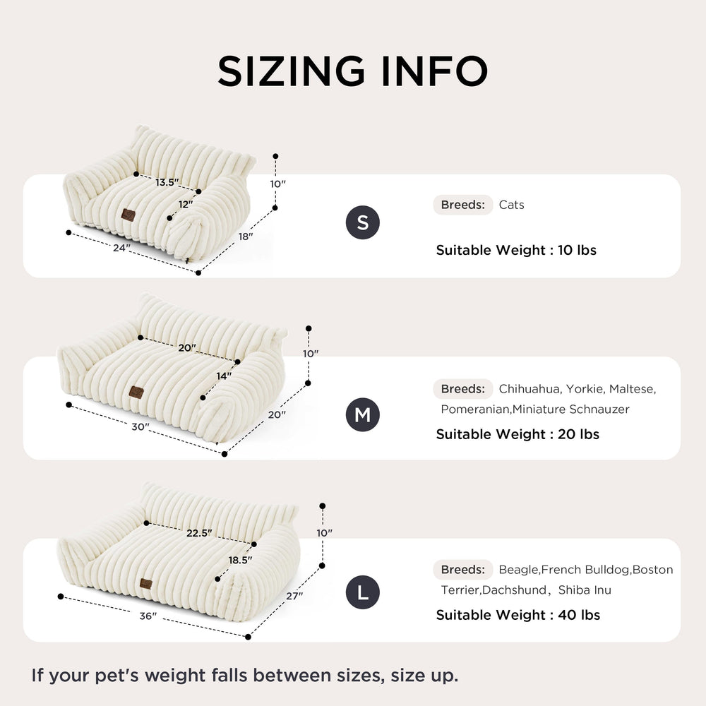 Bedsure Cute Cat Couch cream non-slip bottom keeps pets secure during play.