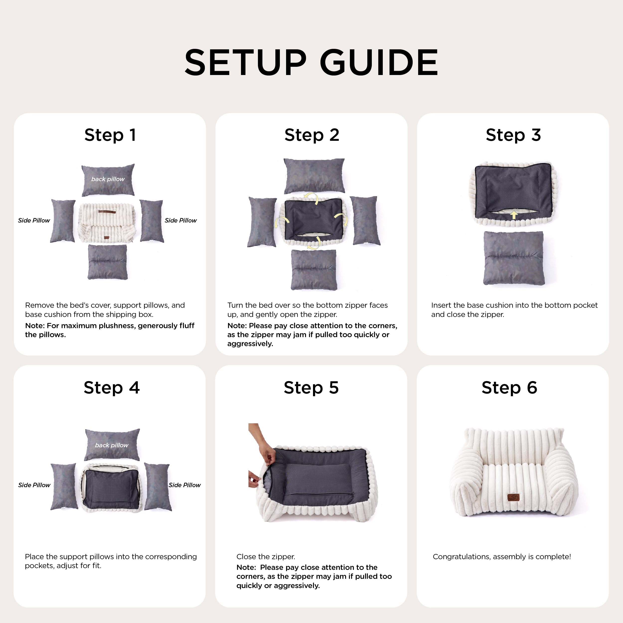 Bedsure Cute Cat Couch cream removable cover enables easy machine washing.
