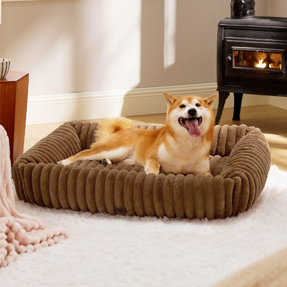 Bedsure Cute Dog Bed with foam support for large dogs promotes restful sleep.