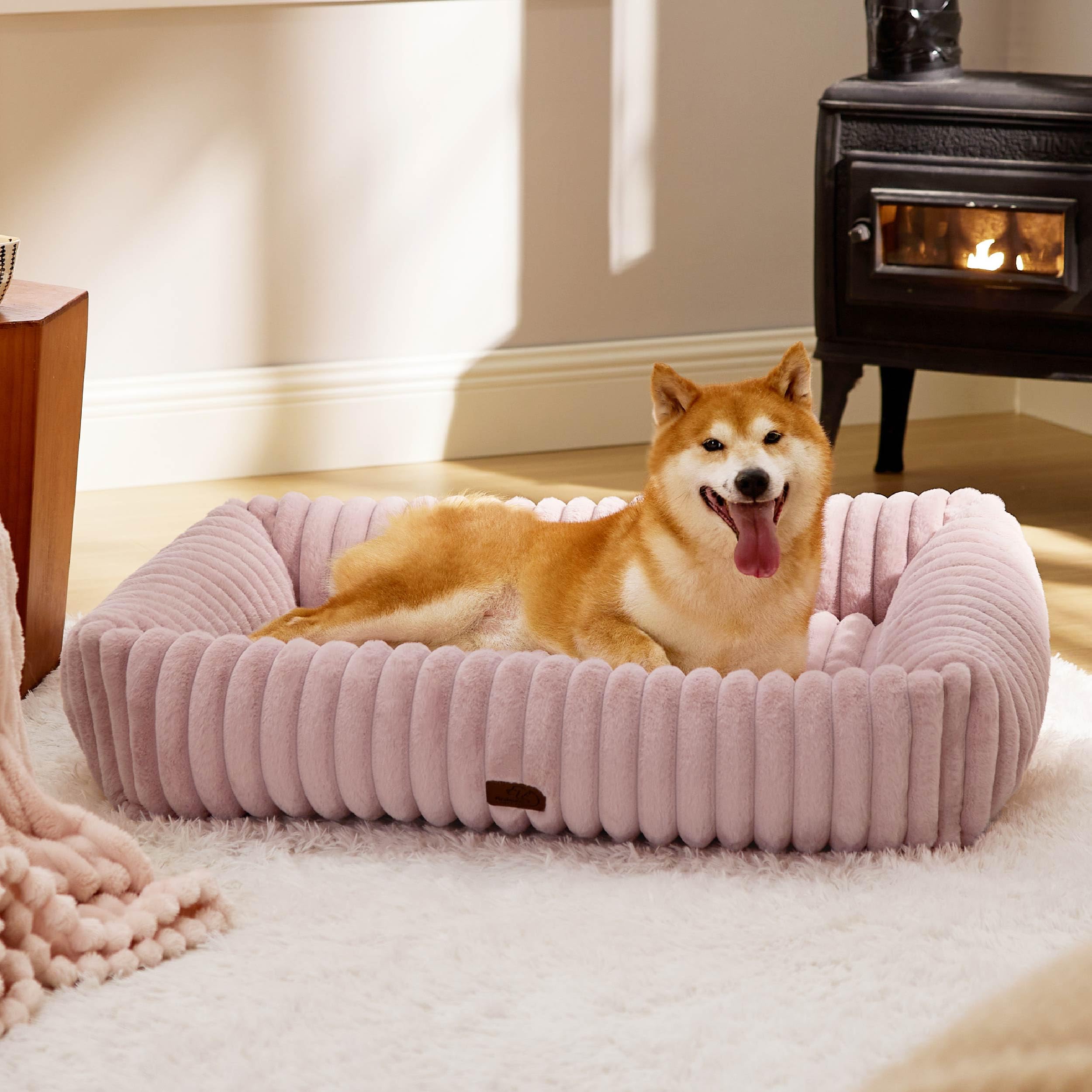 Bedsure cute dog bed large blush — plush lounging for large dogs.