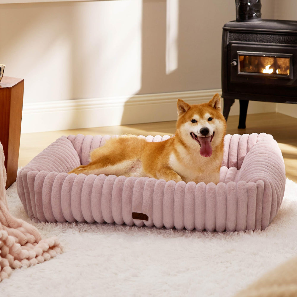 Bedsure cute dog bed large blush — plush lounging for large dogs.