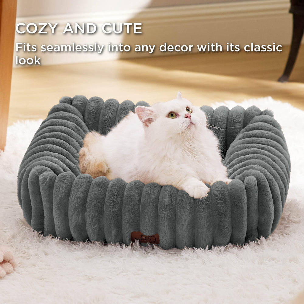Bedsure cute dog bed rectangular foam support for restful sleep.