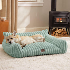 Bedsure dog couch closeup plush corduroy cover for cozy naps.
