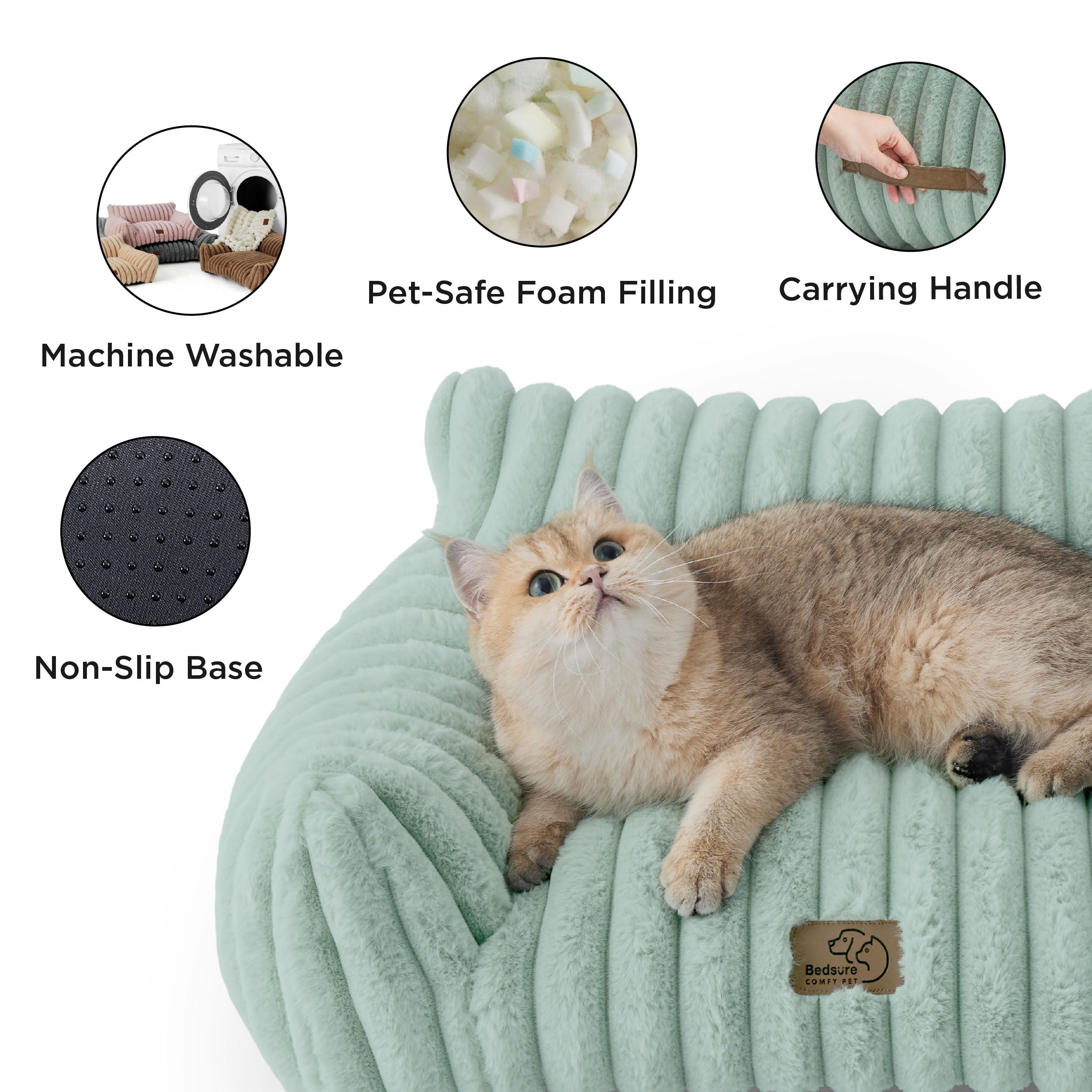 Bedsure removable cover closeup demonstrates easy machine washing maintenance.