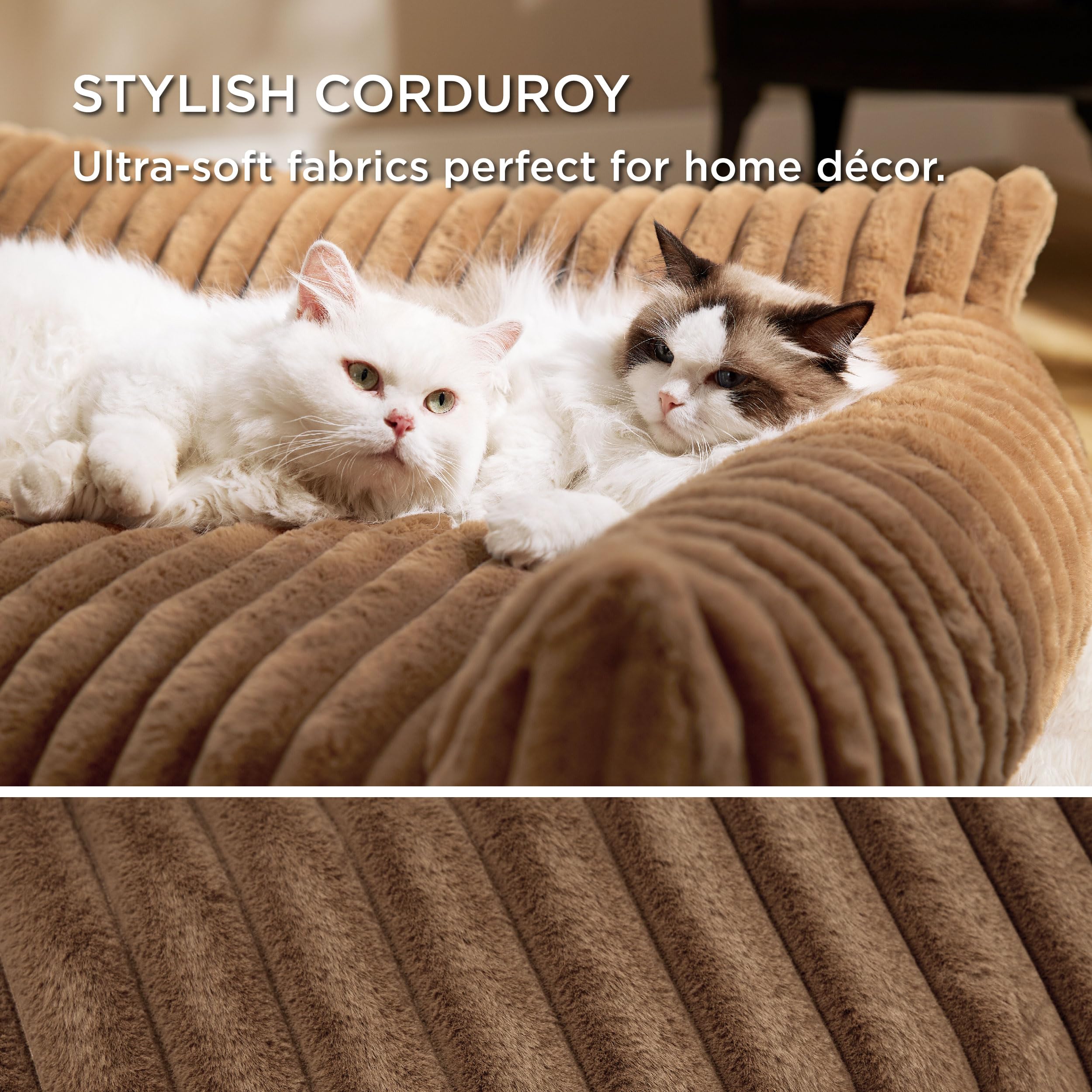 Bedsure dog couch copper brown foam interior for supportive naps