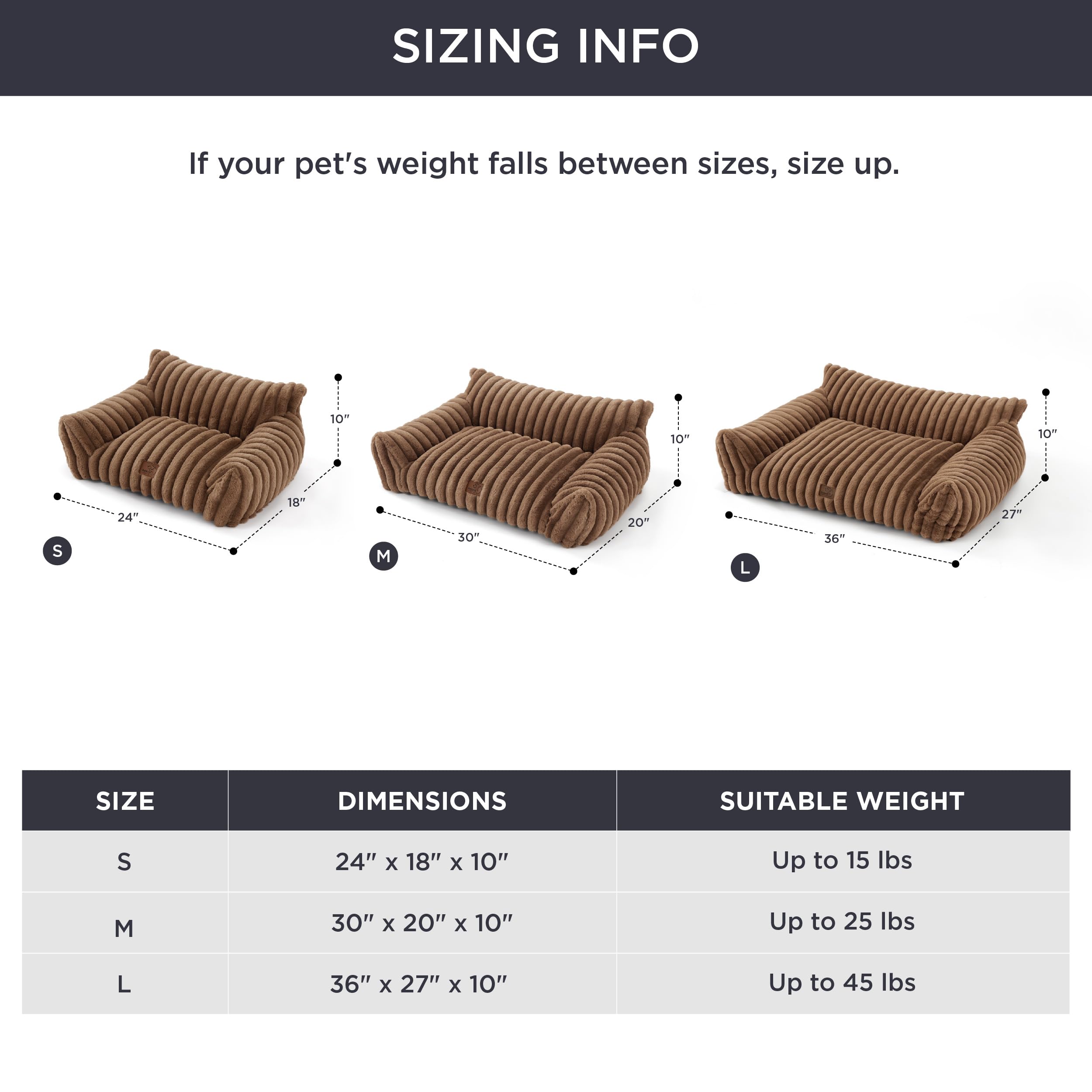 Bedsure dog couch copper brown removable cover for easy washing