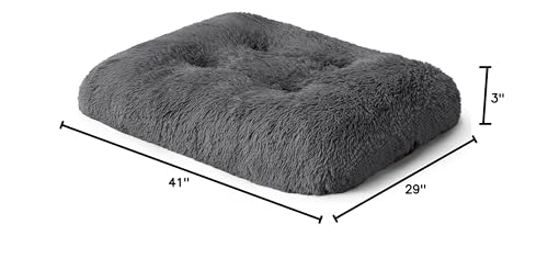 Bedsure dark grey dog bed interior looks plush and inviting.