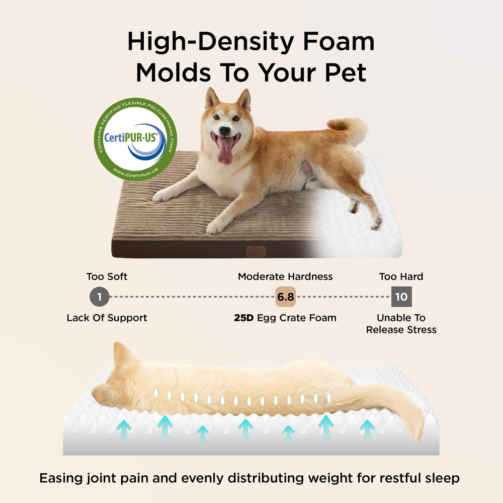 Bedsure dog bed anti-slip base keeps bed in place on wood or tile floors.