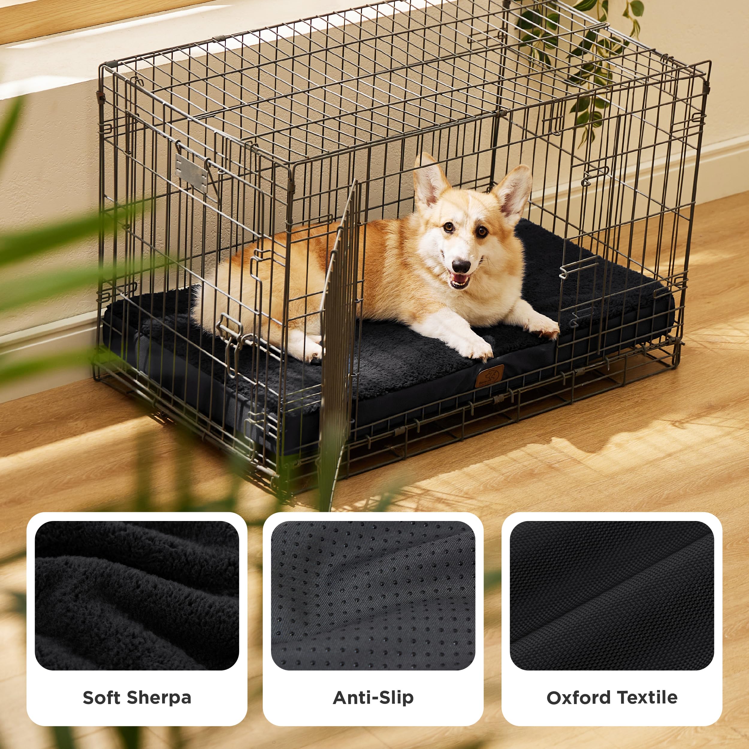 Bedsure anti-slip base keeps the bed stable on different floor surfaces.