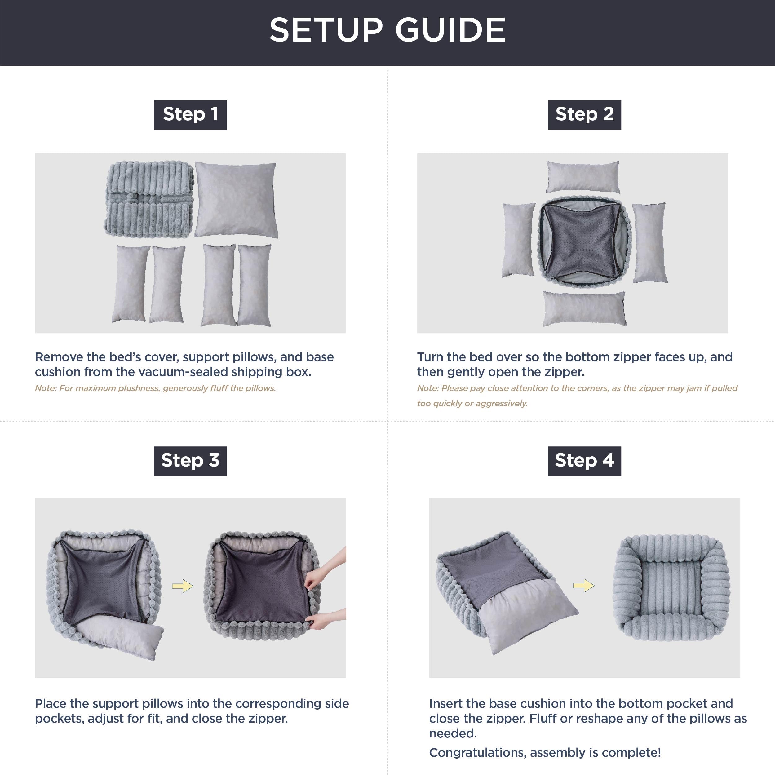 Bedsure anti-slip bottom blue bed keeps pets secure on slick floors.