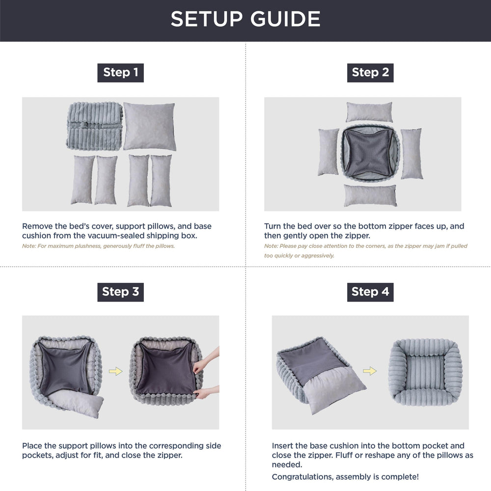 Bedsure anti-slip bottom blue bed keeps pets secure on slick floors.