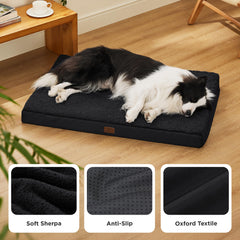 Bedsure dog bed egg-crate foam detail emphasizing even weight distribution and comfort.