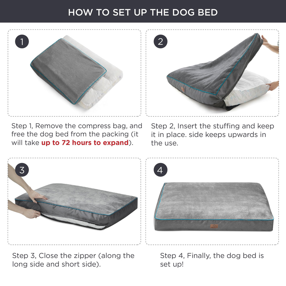 Bedsure dog bed fill PP cotton foam detail demonstrates plush support and shape retention
