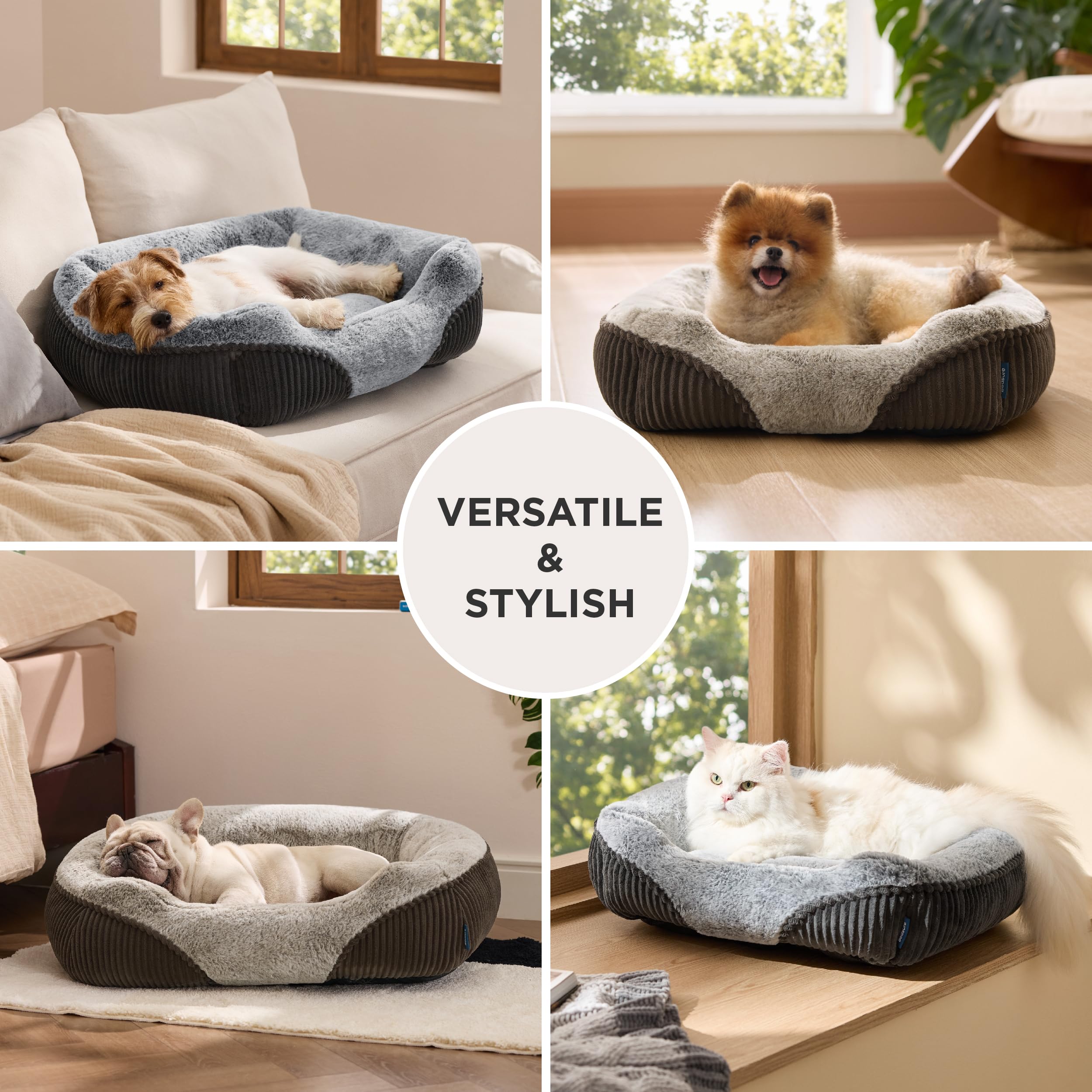 Bedsure dog bed in living room setup blends with decor while inviting rest