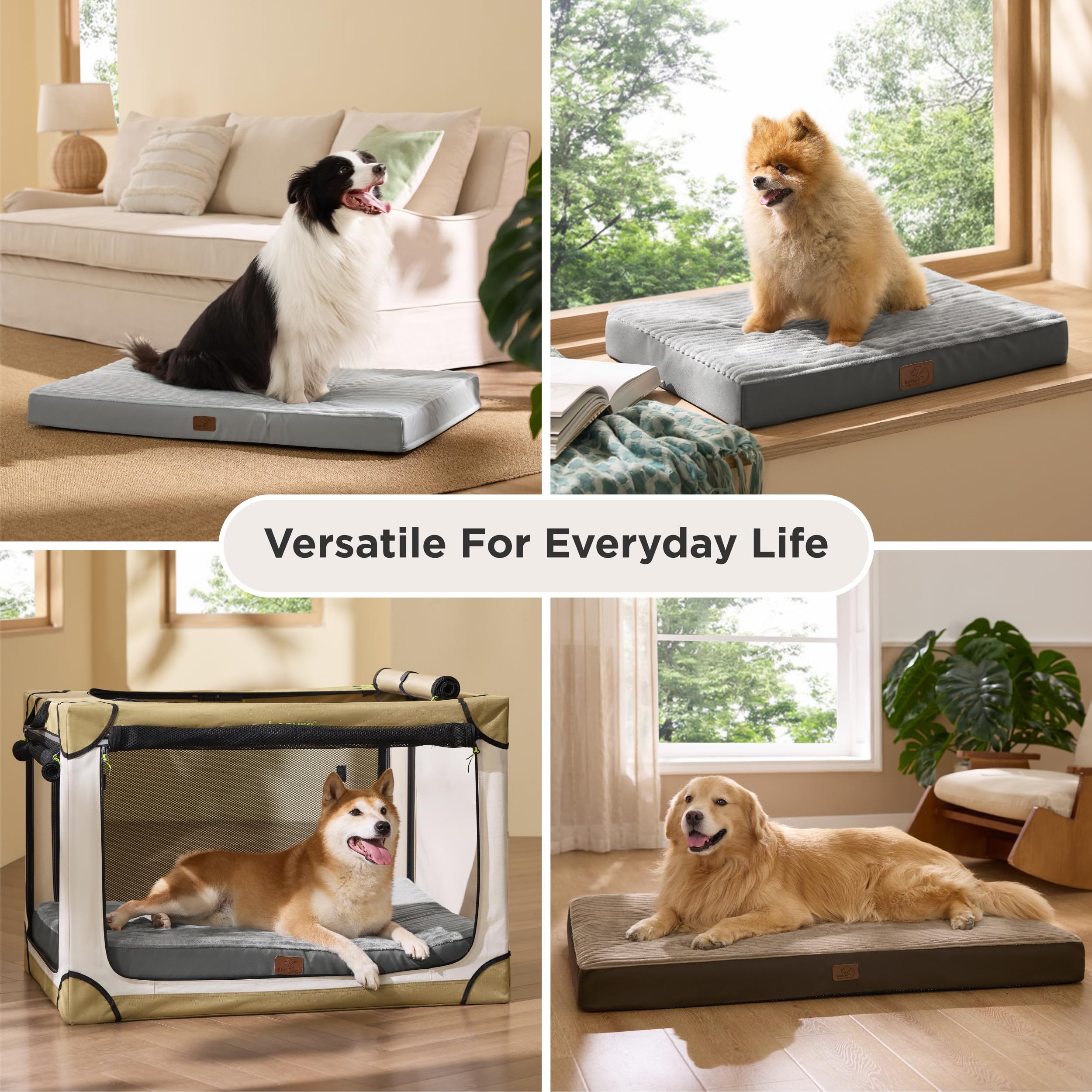 Bedsure dog bed in a living room setup shows versatile all-purpose design.